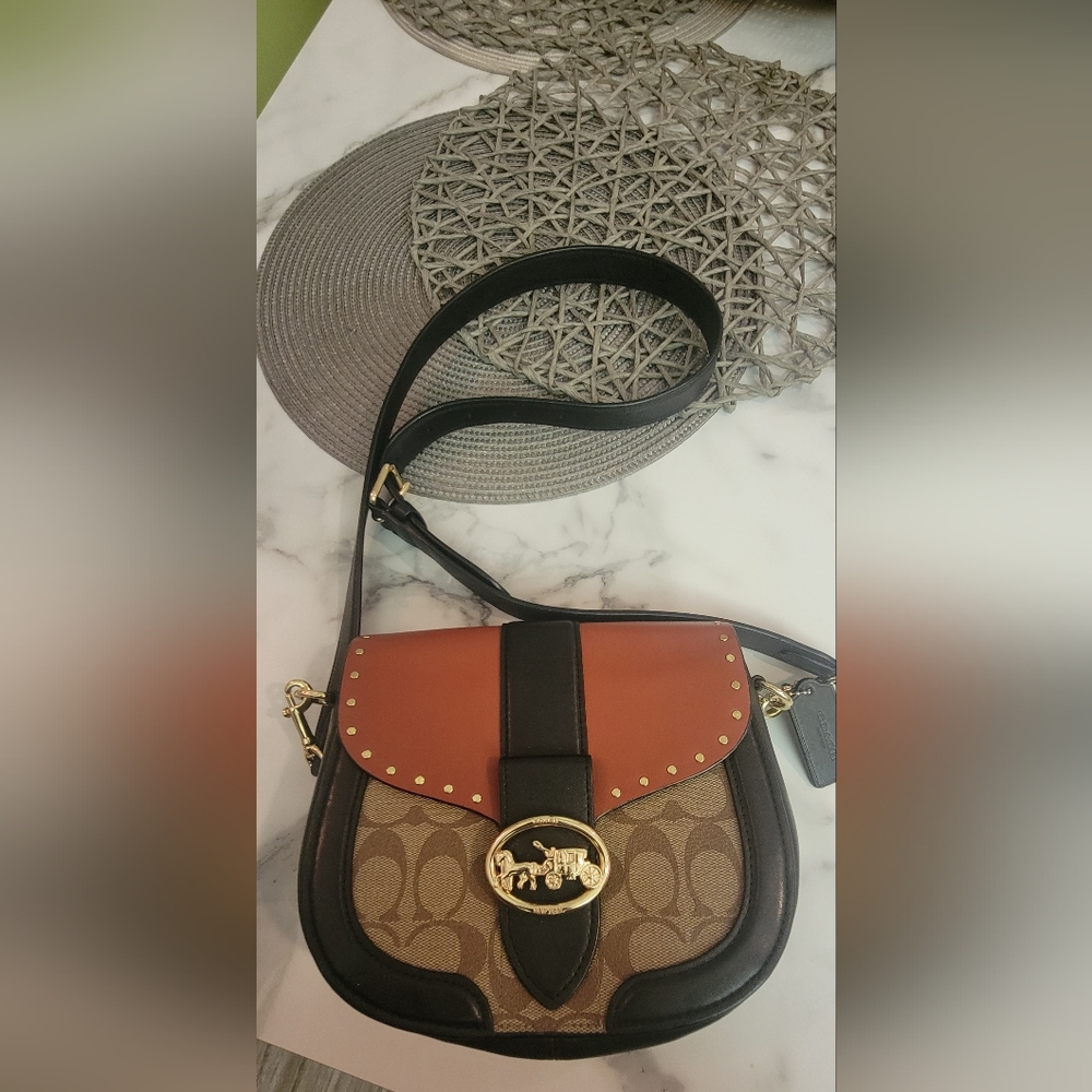 COACH Georgie Crossbody Saddle Leather Cross Body